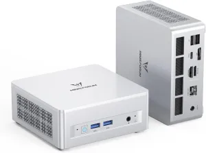 MINISFORUM UM880 Plus Mini PC AMD Ryzen 7 8845HS(8C/16T, up to 5.1GHz), 32GB DDR5 1TB PCIe4.0 SSD, HDMI DP USB4 Triple Outputs, OCuLink Port, 2.5G LAN, 5x USB Port, Radeon 780M Graphics Micro Computer