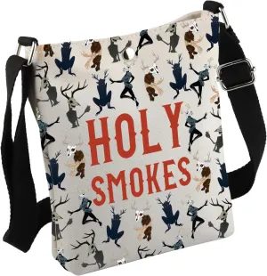 MNIGIU Funny Cryptid Gift Mythological Cryptid Gift Holy Smokes Crossbody Bag for Cryptid Monster Lover