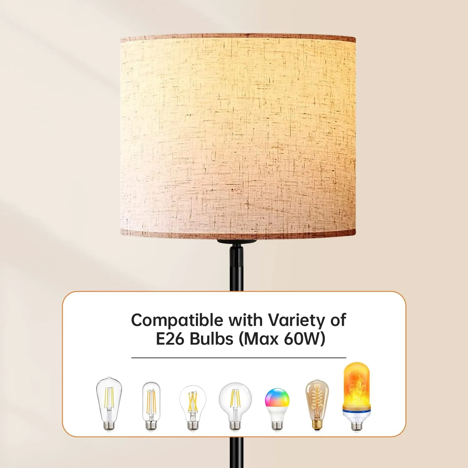 Modern Floor Lamps for Living Room Bedroom, Small Standing Lamp with Lampshade, Simple 58" Tall Lamp, Foot Pedal Switch, Black Floor Lamp for Office/Classroom/Kids Room (Bulbs Not Including)