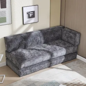 Modular Chenille Sofa for Living Spaces, Flexible Design, Comfortable Seating, Dark Gray