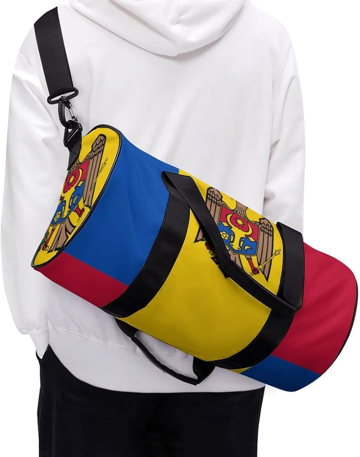 Moldova Flag Sports Duffel Bag for Women Men with Wet Pocket Gym Bag