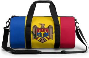 Moldova Flag Sports Duffel Bag for Women Men with Wet Pocket Gym Bag