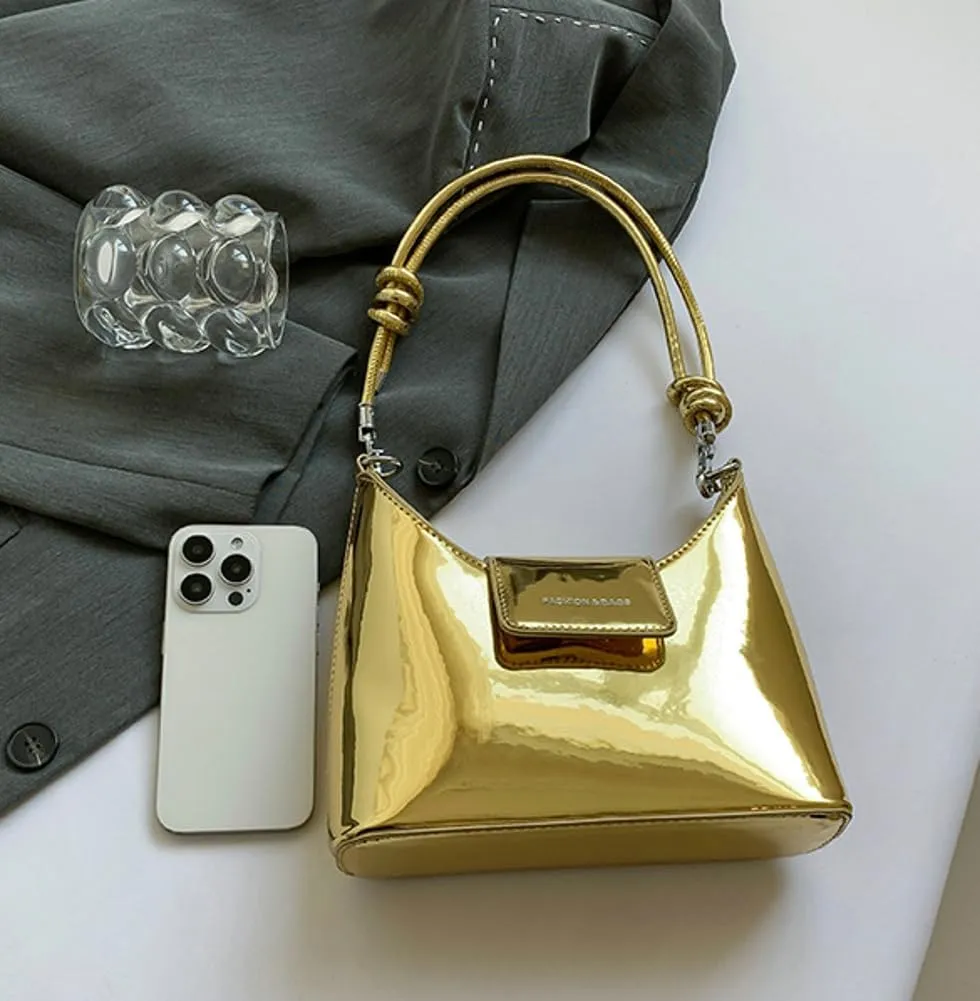 Molodo Y2k Purse Patent Leather Purse Shoulder Bag for Women Trending Purses Women's Crossbody Handbags Cool Underarm Bag