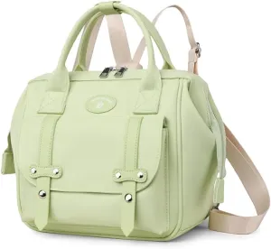MOMIGO Small Diaper Bag Tote - Diaper Backpack Crossbody Baby Waterproof Multi-Function Mini Smart Diaper Bag (Light Green)