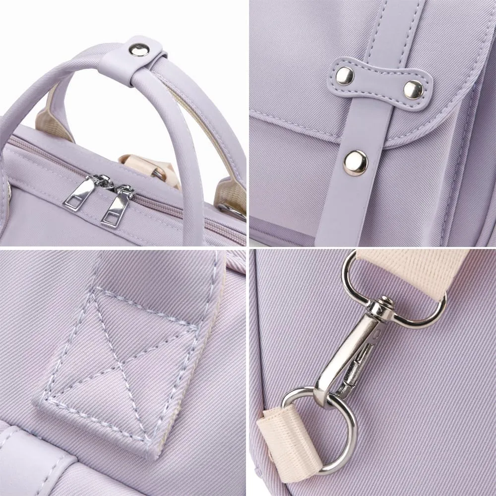MOMIGO Small Diaper Bag Tote - Diaper Backpack Crossbody Baby Waterproof Multi-Function Mini Smart Diaper Bag (Purple)