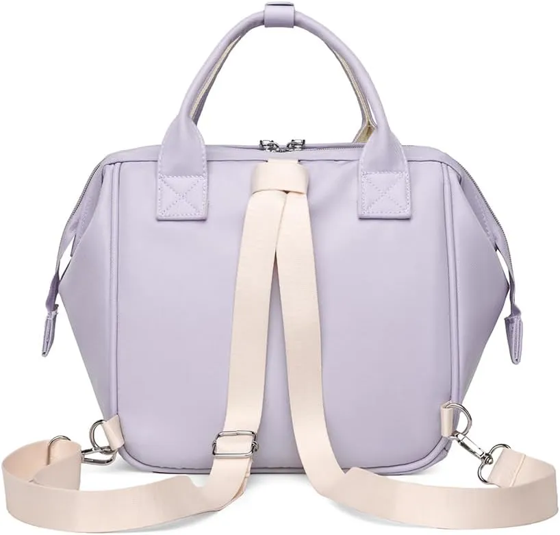 MOMIGO Small Diaper Bag Tote - Diaper Backpack Crossbody Baby Waterproof Multi-Function Mini Smart Diaper Bag (Purple)