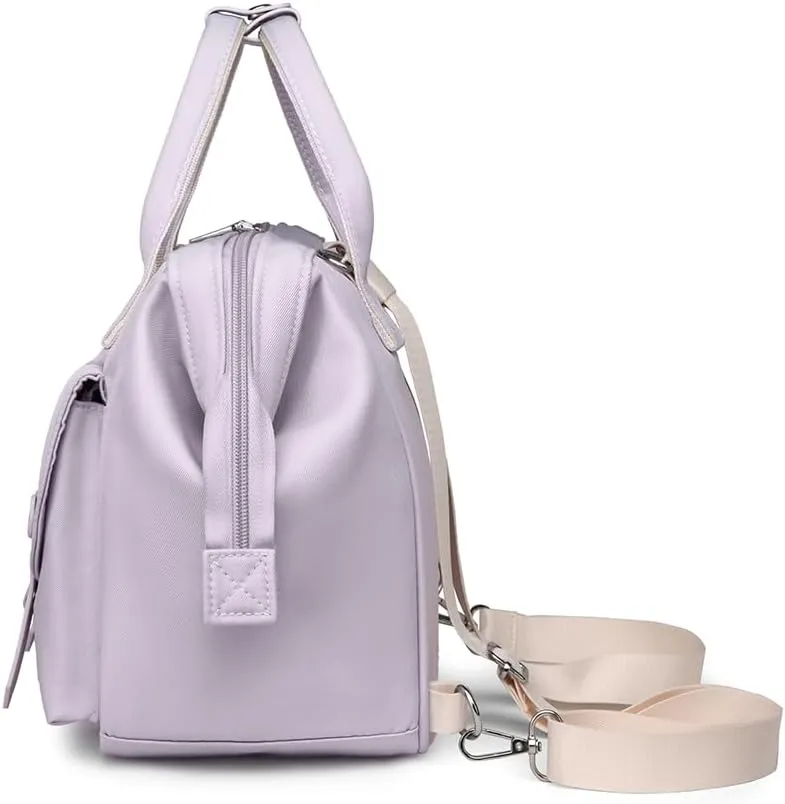 MOMIGO Small Diaper Bag Tote - Diaper Backpack Crossbody Baby Waterproof Multi-Function Mini Smart Diaper Bag (Purple)
