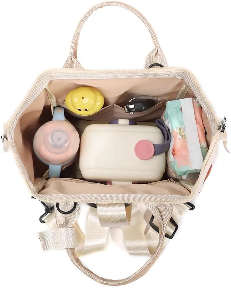 MOMIGO Small Diaper Bag Tote - Diaper Backpack Crossbody Baby Waterproof Multi-Function Mini Smart Light Diaper Bag for Outdoor (Grey)