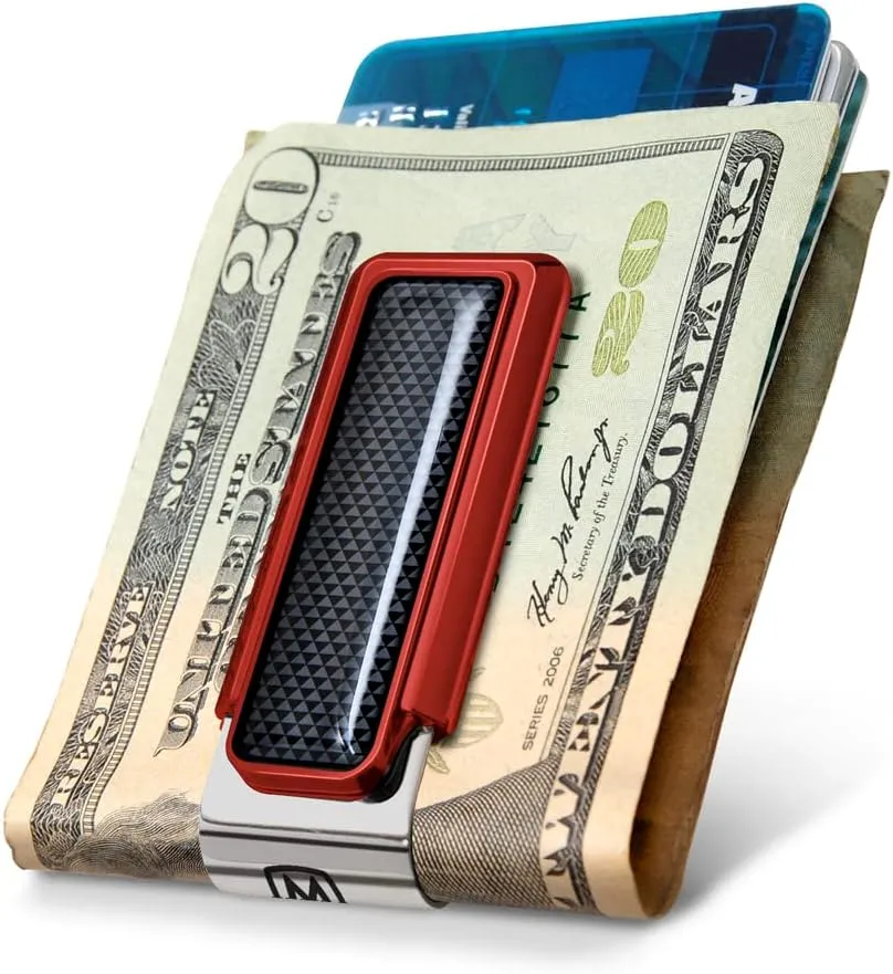 Money Clip - Minimalist Slim Wallet Alternative for Front Pocket Carry - Cash and Credit Card Holder for Men