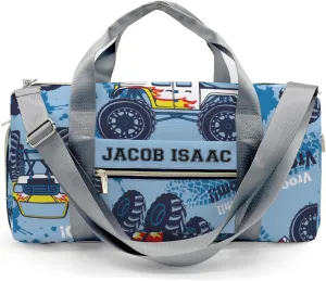 Monster Truck Cars Personalized Duffel Bags Customized Multi-Function Travel Bag Gym Sports Bag Dance Ballet Overnight Carry On Weekend Bag