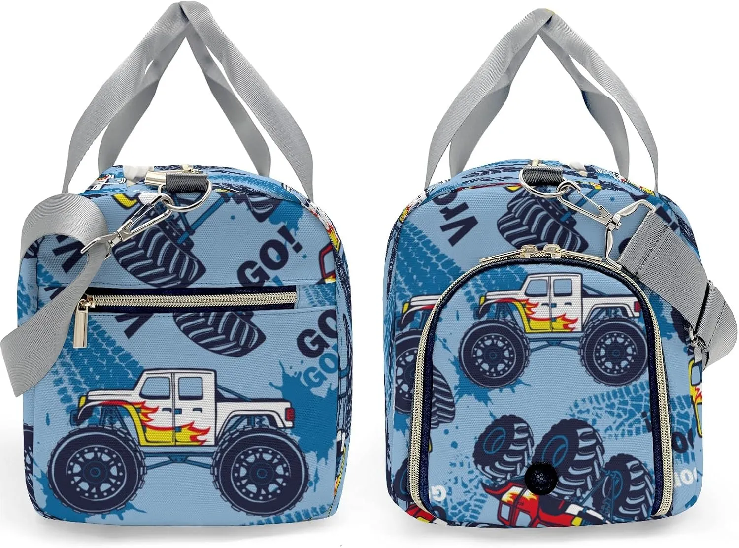 Monster Truck Cars Personalized Duffel Bags Customized Multi-Function Travel Bag Gym Sports Bag Dance Ballet Overnight Carry On Weekend Bag