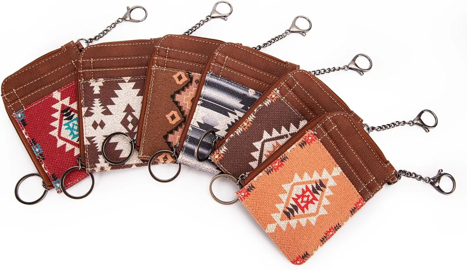 Montana West Wrangler Card Wallet for Women Boho Aztec Credit Card Holder with Zipper Pocket
