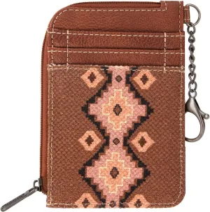 Montana West Wrangler Card Wallet for Women Boho Aztec Credit Card Holder with Zipper Pocket