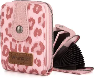 Montana West X Wrangler Credit Card Holder Small Women Wallet with Rfid Blocking Zip Credit Card Case, Compact & Easy to Carry Gifts for Women