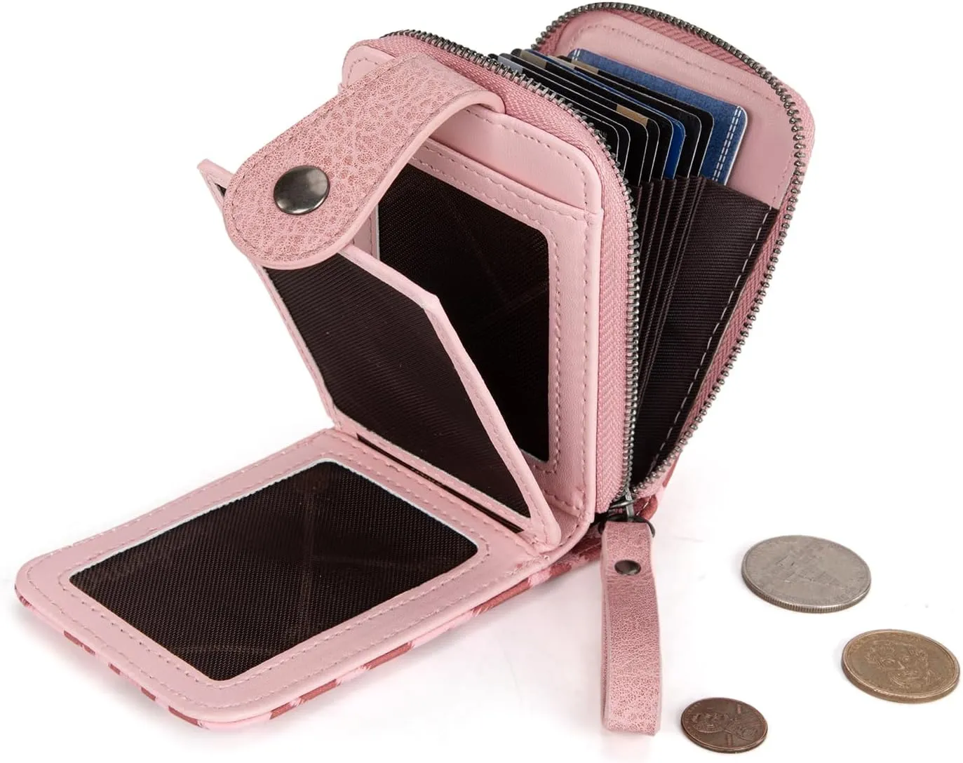 Montana West X Wrangler Credit Card Holder Small Women Wallet with Rfid Blocking Zip Credit Card Case, Compact & Easy to Carry Gifts for Women