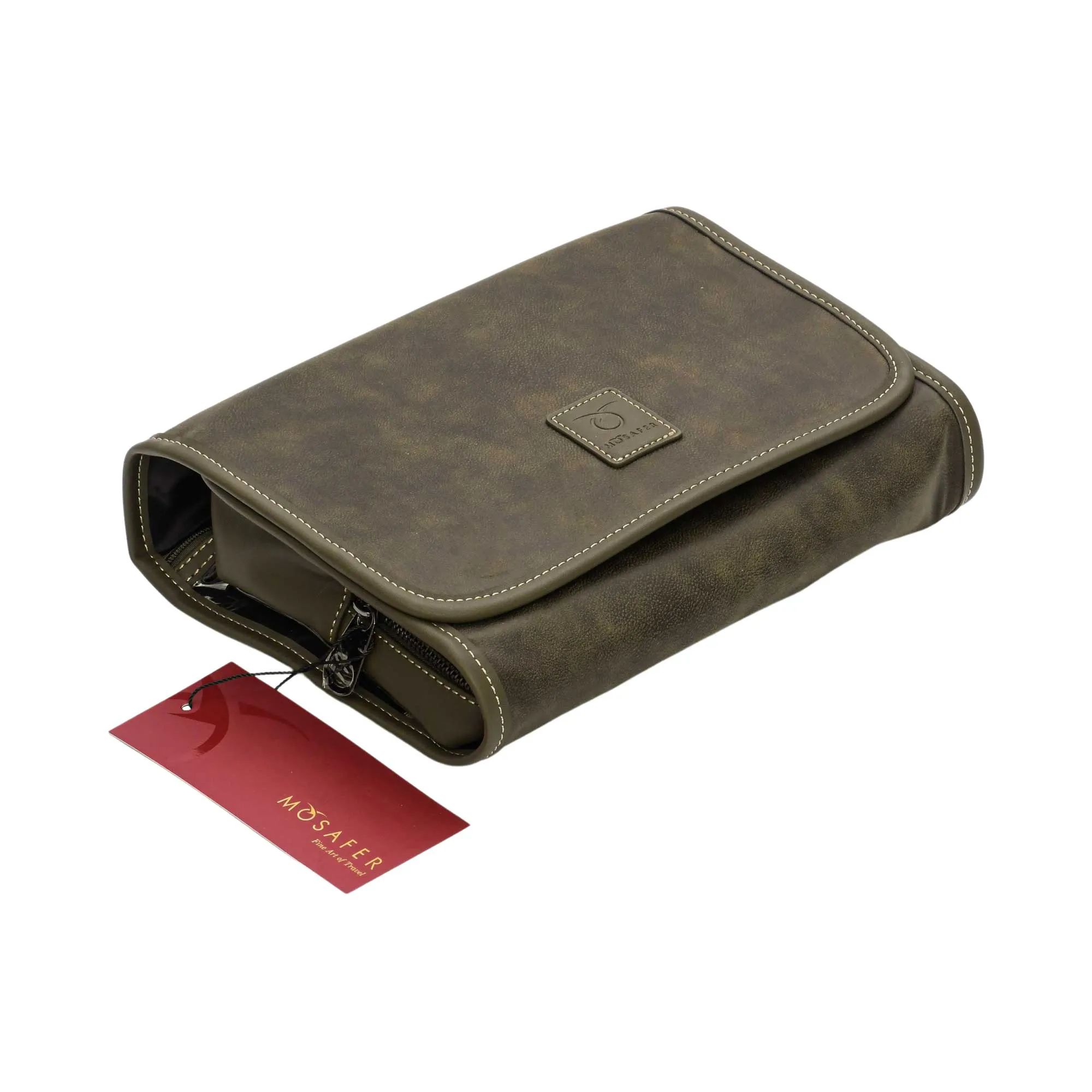 Mosafer Men's Seasonal collection Olive Hanging Toiletry, Size : 27X19X12cm