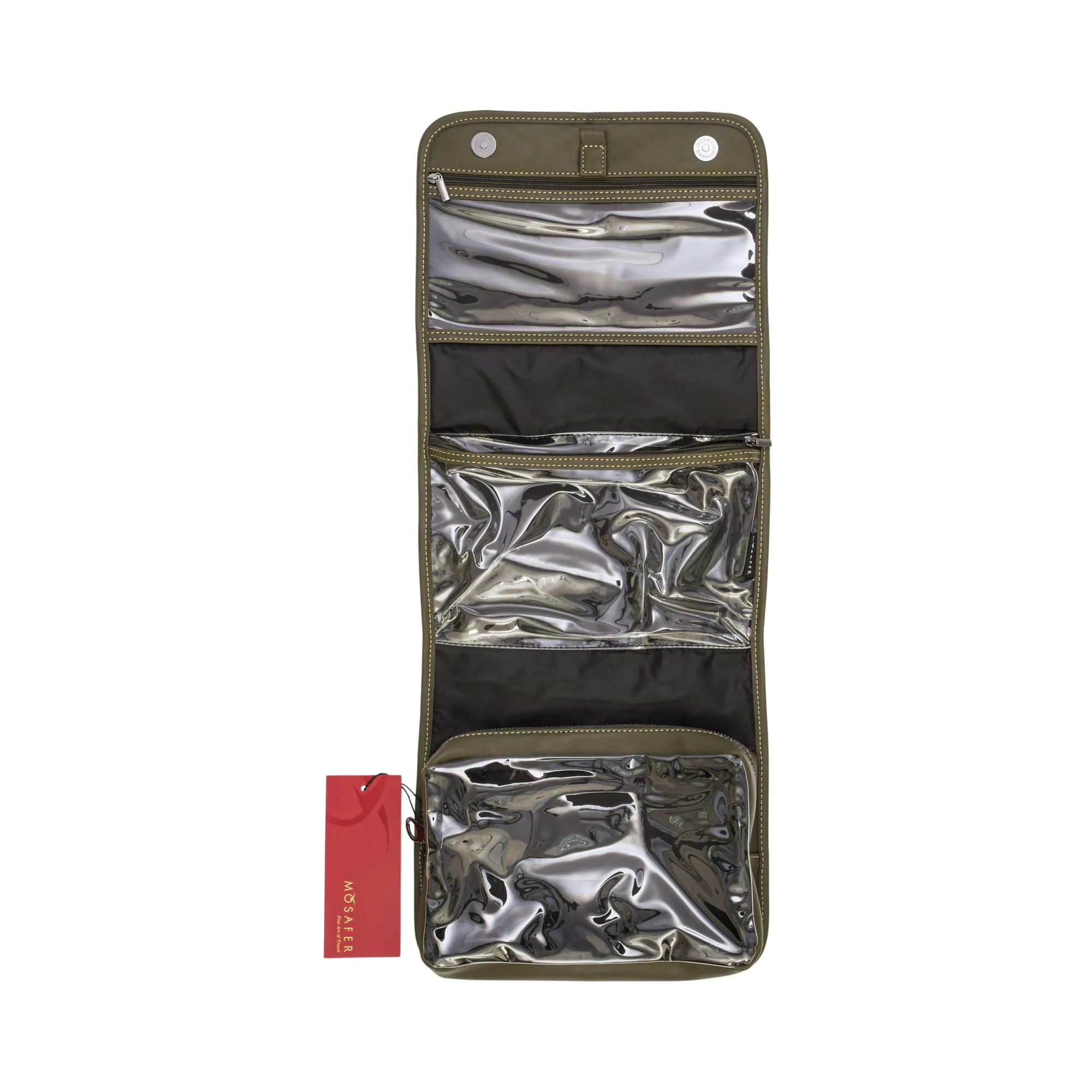 Mosafer Men's Seasonal collection Olive Hanging Toiletry, Size : 27X19X12cm