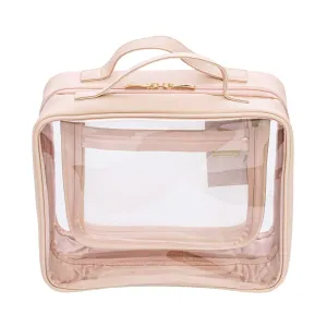 Mosafer Women's Nude Collection Polyester Pink Toiletry, Size : 30X14X23cm