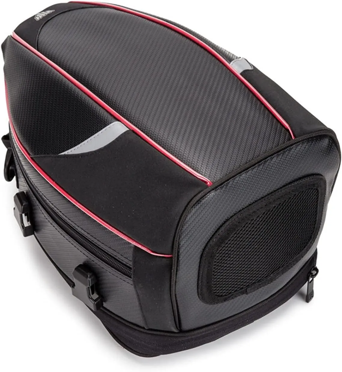 Motorcycle Travel Luggage New Waterproof Moto Motorcycle Trunk Carbon Fiber Pattern Motorcycle Tail Bag Handbag Comes With Fixing Strap And Rain Cover Motorcycle Top Case(Black)