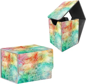 MTG Deck Box Set for Anime Card Sleeves and Mtg Card Sleeves, Watercolor Rainbow Versatile Trading Card Storage Box Solution and Mtg Deck Box Commander, Pretty Pattern for Deck Box