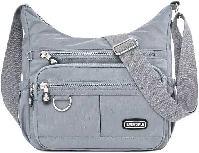 Mulit-Pockets Nylon Crossbody Bag for Women Waterproof Shoulder Bag Travel Purses and Handbag