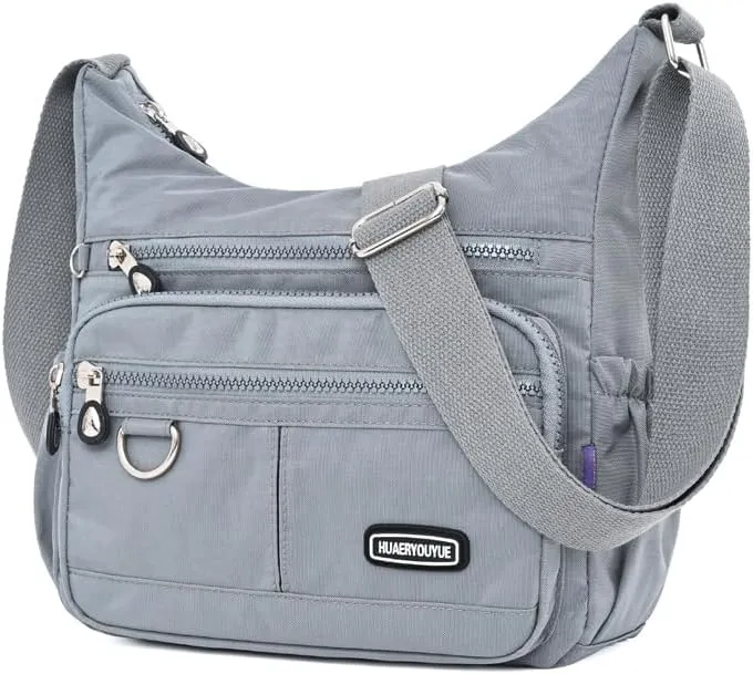Mulit-Pockets Nylon Crossbody Bag for Women Waterproof Shoulder Bag Travel Purses and Handbag