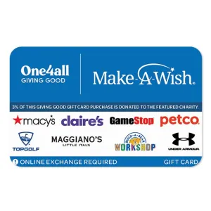 Multi-Brand Choice Cards Giving Good Make A Wish eGift Card