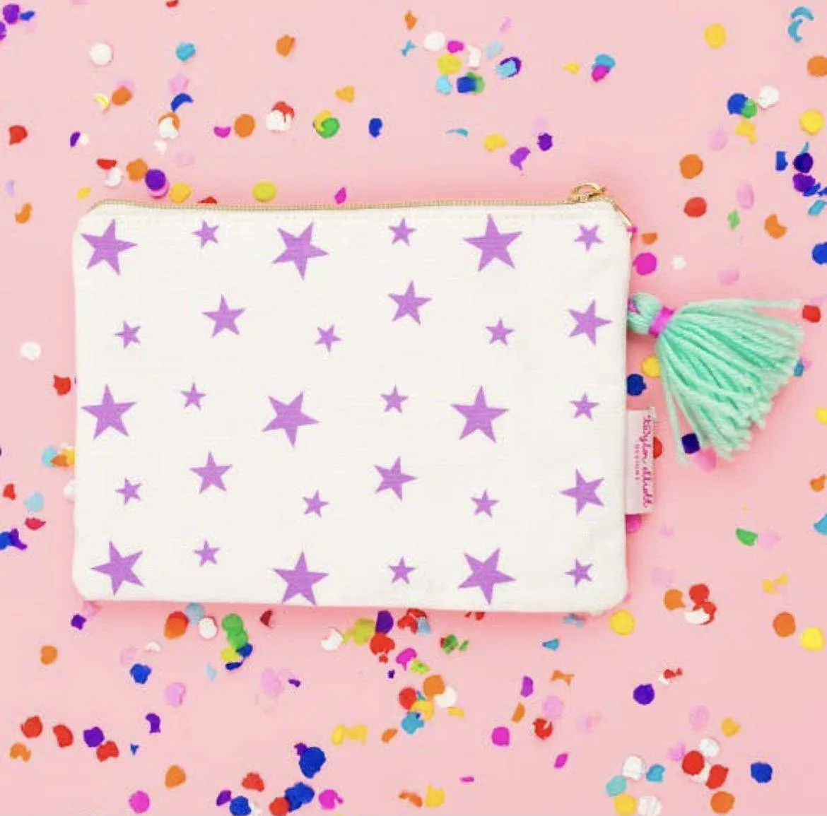 Multi-Colored Pom Pom Pouch