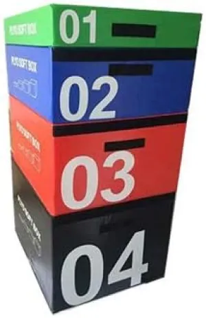 Multi-Colored Soft Plyo Set (6", 12", 18", 24") for Commercial and Home Fitness