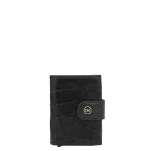 Multi Slot Leather Card Case - Black