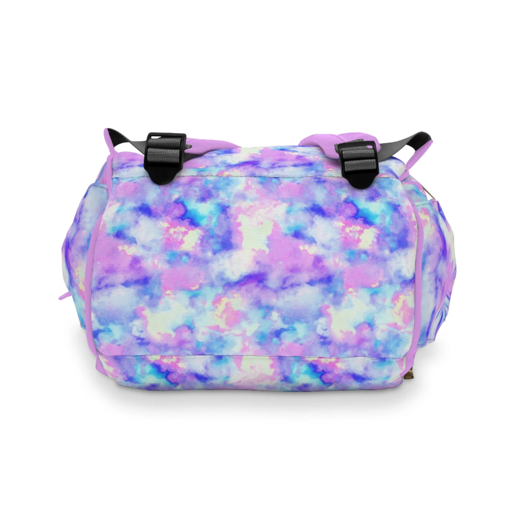 Multifunctional Tie-Dye Diaper Backpack - Lightweight Nylon Baby Bag with Adjustable Straps
