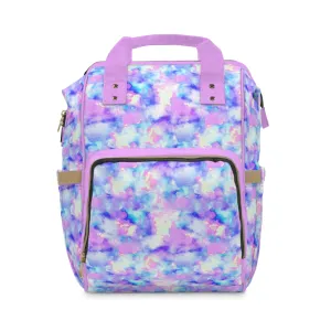 Multifunctional Tie-Dye Diaper Backpack - Lightweight Nylon Baby Bag with Adjustable Straps