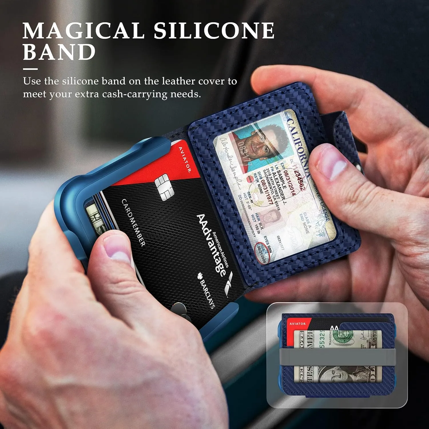 MURADIN Minimalist Slim Business Bifold Wallet for Men - Tactical Front Pocket Wallet with RFID Protection and Secure Card Holder
