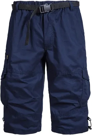 Muscularfit Cargo Shorts for Men Relaxed Fit Big and Tall Multi Pockets Solid Tooling Shorts Summer Fashion Athletic Shorts