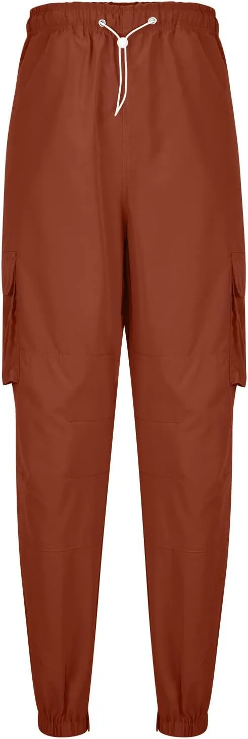 Muscularfit Cotton Pants for Men 2024 Fall Fashion Stretch Waist Multi Pockets Cargo Pants Causal Solid Athletic Sweatpants