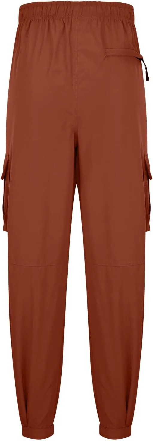 Muscularfit Cotton Pants for Men 2024 Fall Fashion Stretch Waist Multi Pockets Cargo Pants Causal Solid Athletic Sweatpants