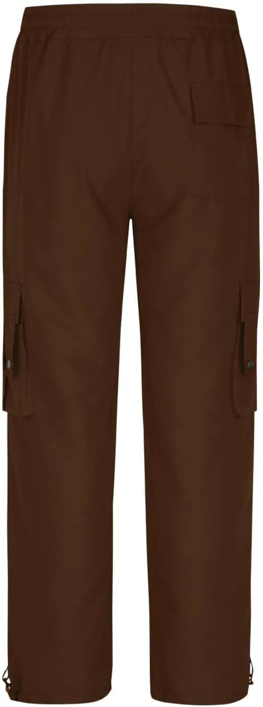 Muscularfit Men's Cargo Pants Lightweight Multi Pockets Causal Elastic Waist Loose Cotton Straight Sweatpant Outdoor Fashion