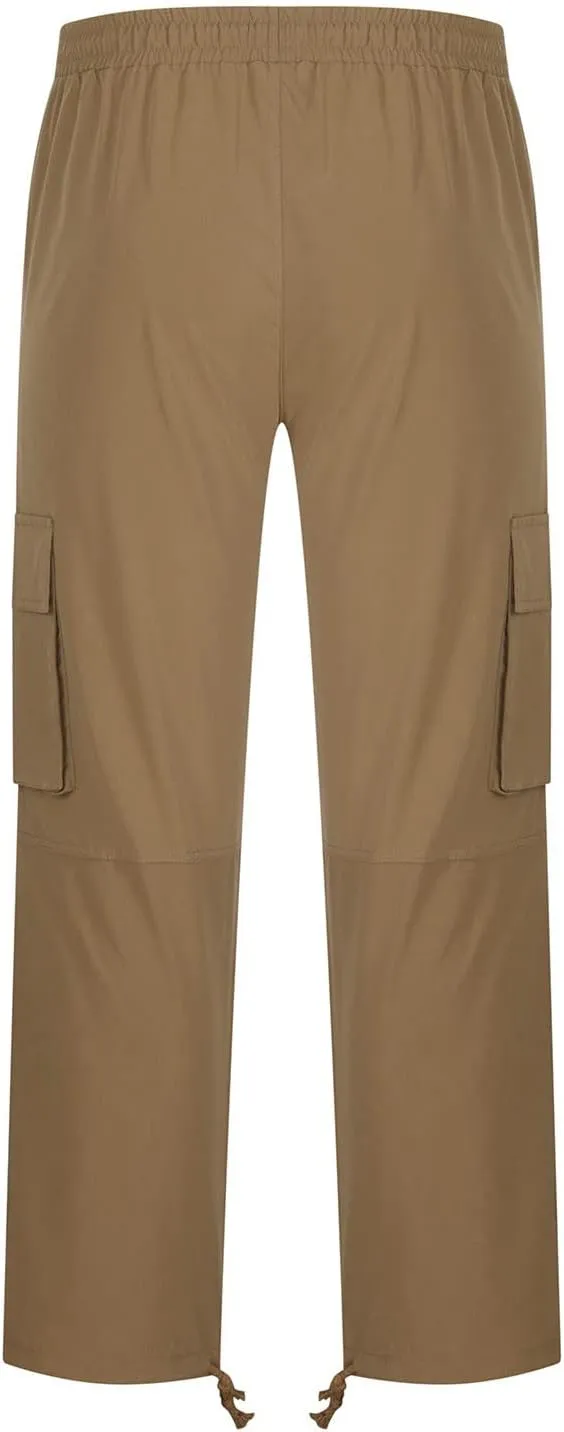 Muscularfit Mens Cotton Cargo Pants Casual Multi Pockets Solid Sweatpants Trouser Comfort Stretch Waist Outdoor Tactical Pant
