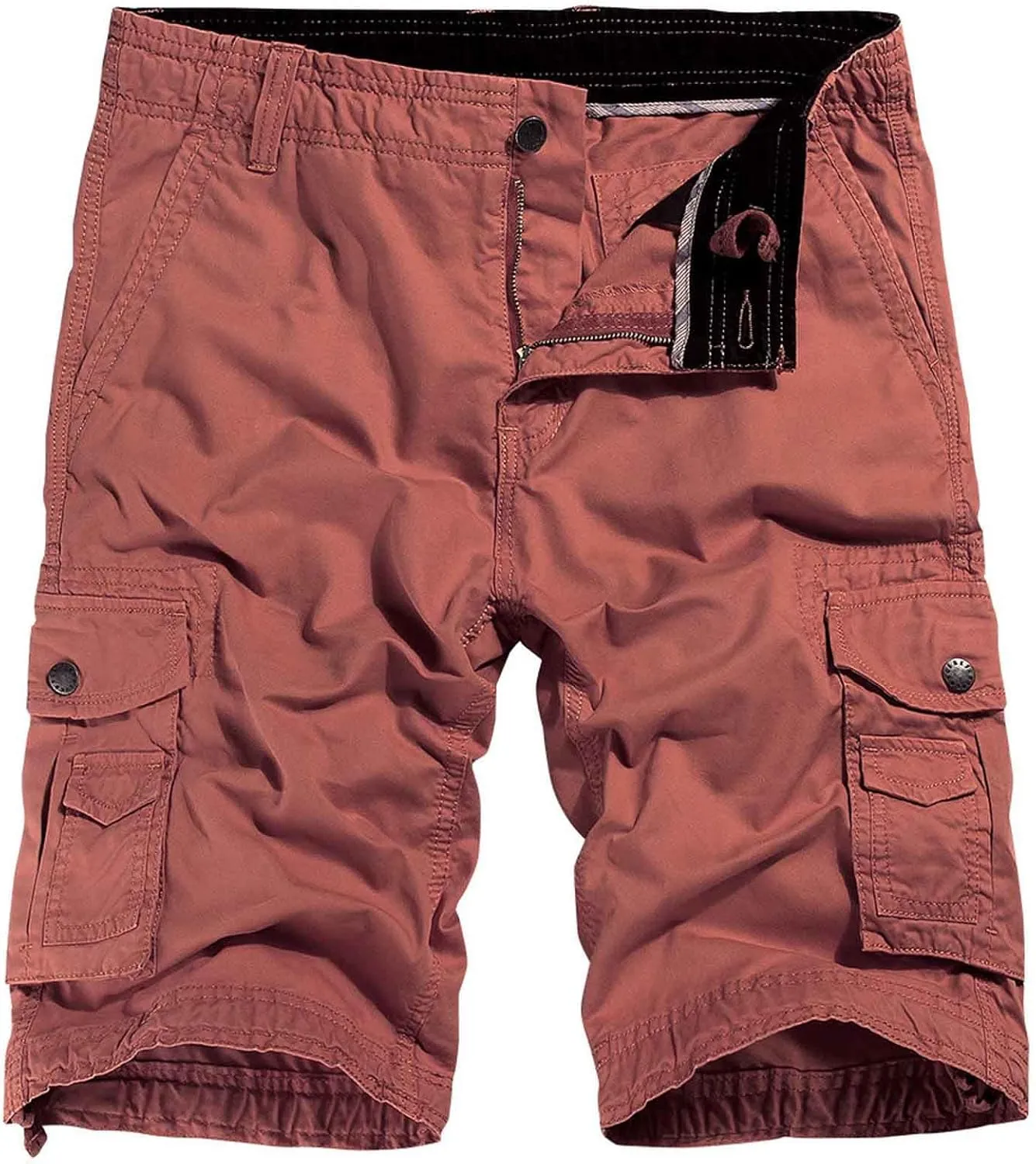 Muscularfit Mens Golf Shorts 6 Inch Inseam Regular Fit Elastic Waist Multi Pockets Cargo Shorts Ultimate Comfort Linen Shorts