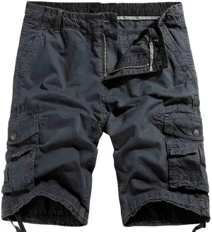 Muscularfit Mens Golf Shorts 6 Inch Inseam Regular Fit Elastic Waist Multi Pockets Cargo Shorts Ultimate Comfort Linen Shorts