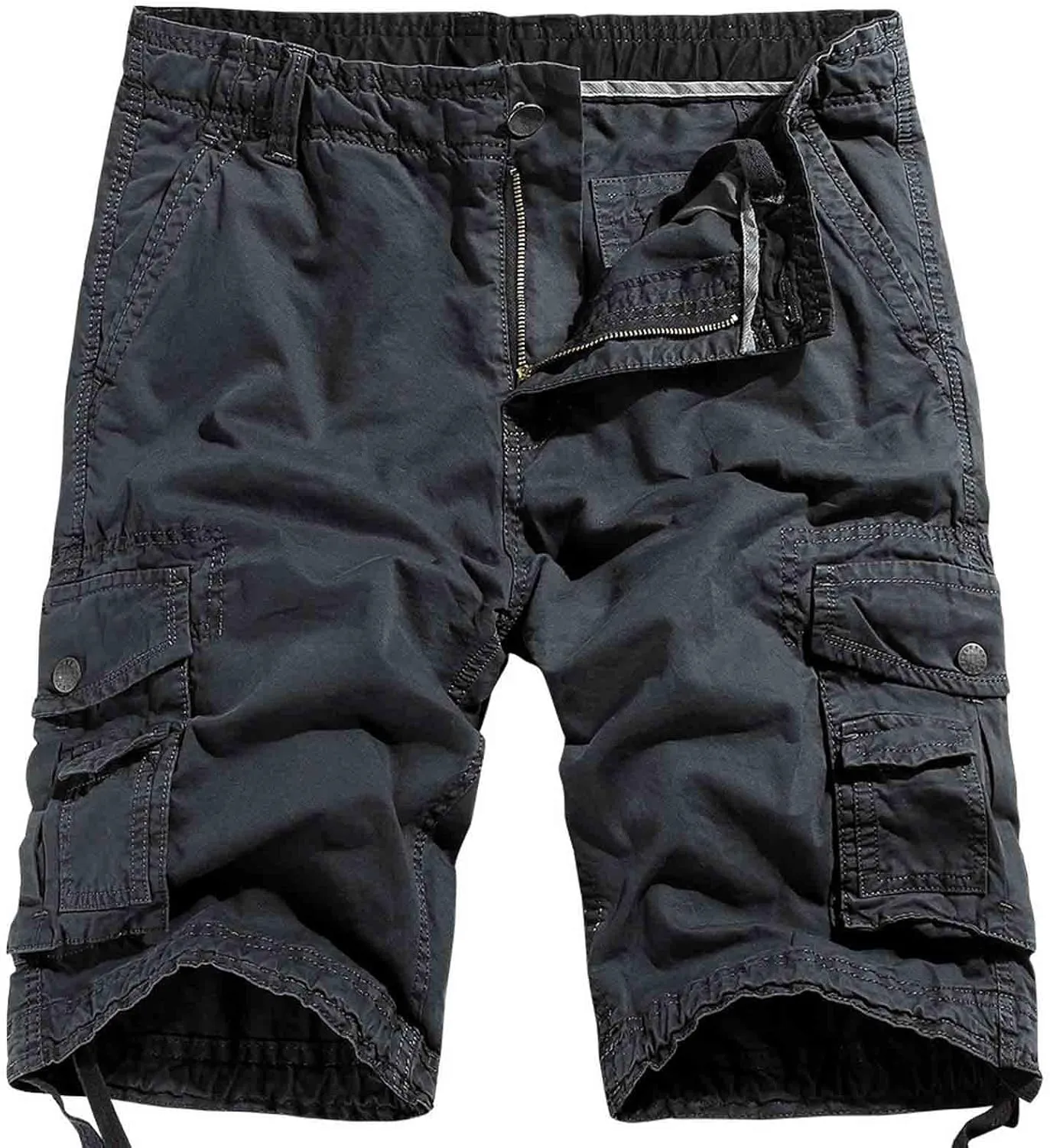 Muscularfit Mens Golf Shorts 6 Inch Inseam Regular Fit Elastic Waist Multi Pockets Cargo Shorts Ultimate Comfort Linen Shorts