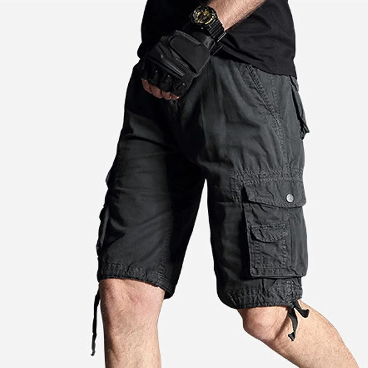 Muscularfit Mens Golf Shorts 6 Inch Inseam Regular Fit Elastic Waist Multi Pockets Cargo Shorts Ultimate Comfort Linen Shorts