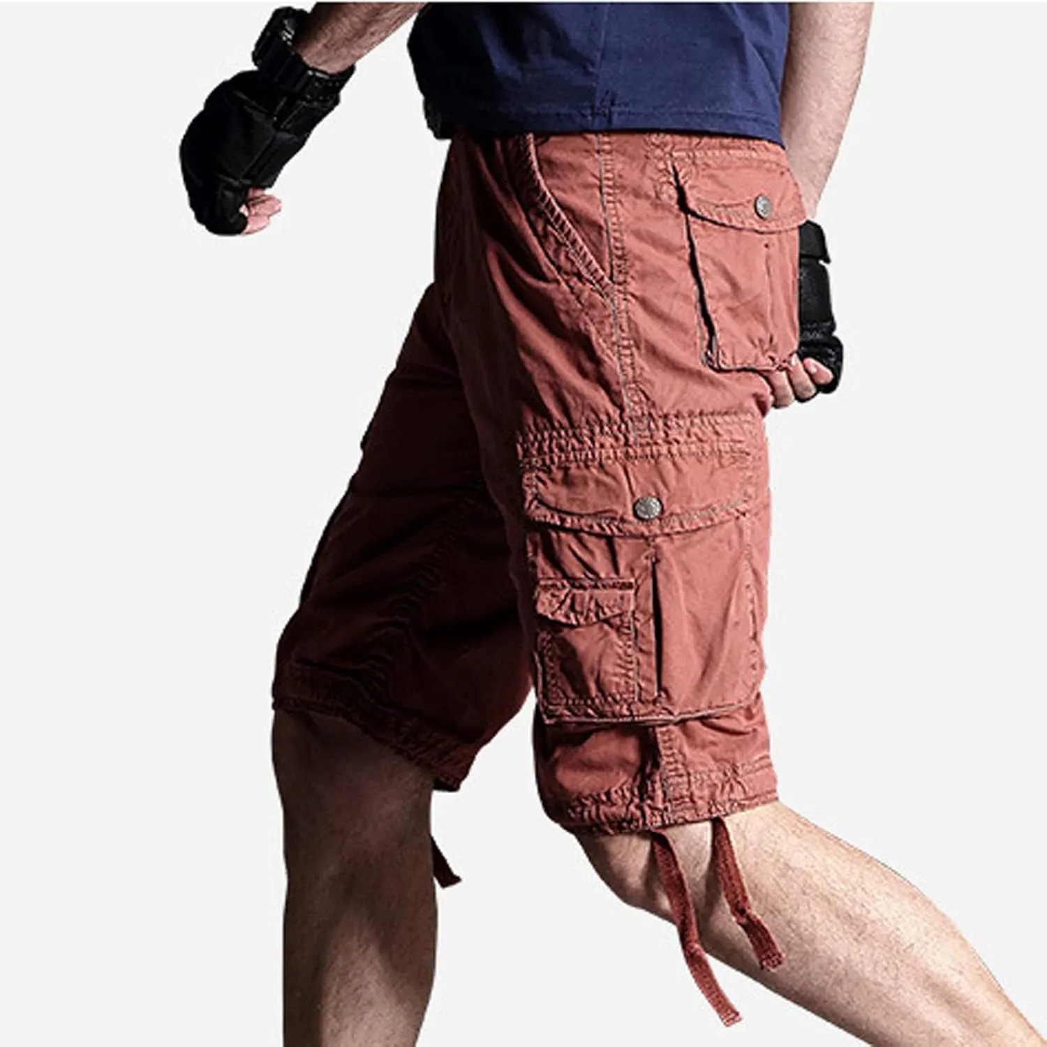 Muscularfit Mens Golf Shorts 6 Inch Inseam Regular Fit Elastic Waist Multi Pockets Cargo Shorts Ultimate Comfort Linen Shorts