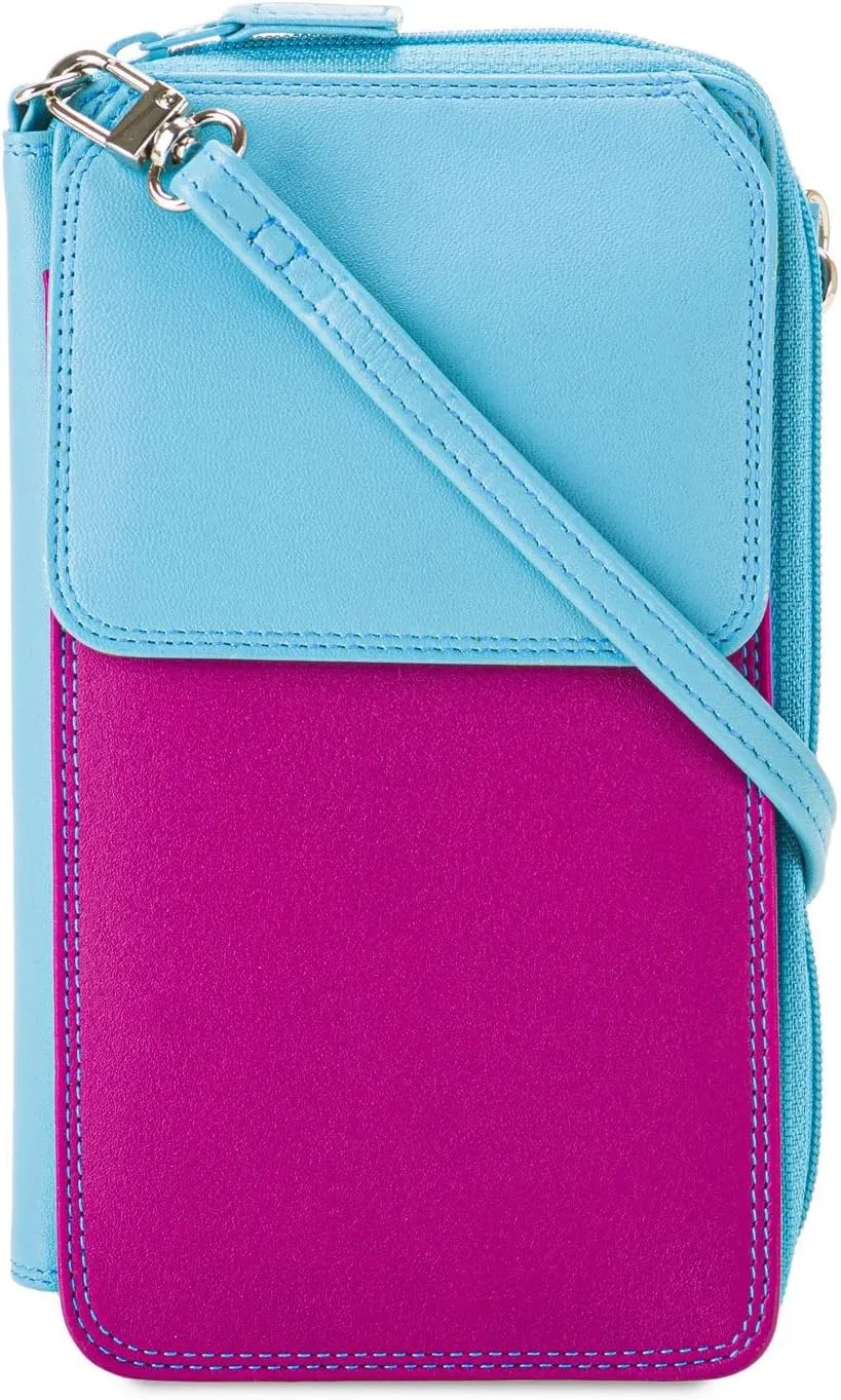 mywalit Multi-Color Purse With Shoulder Strap | 16 Cards, Phone & Coin Pockets