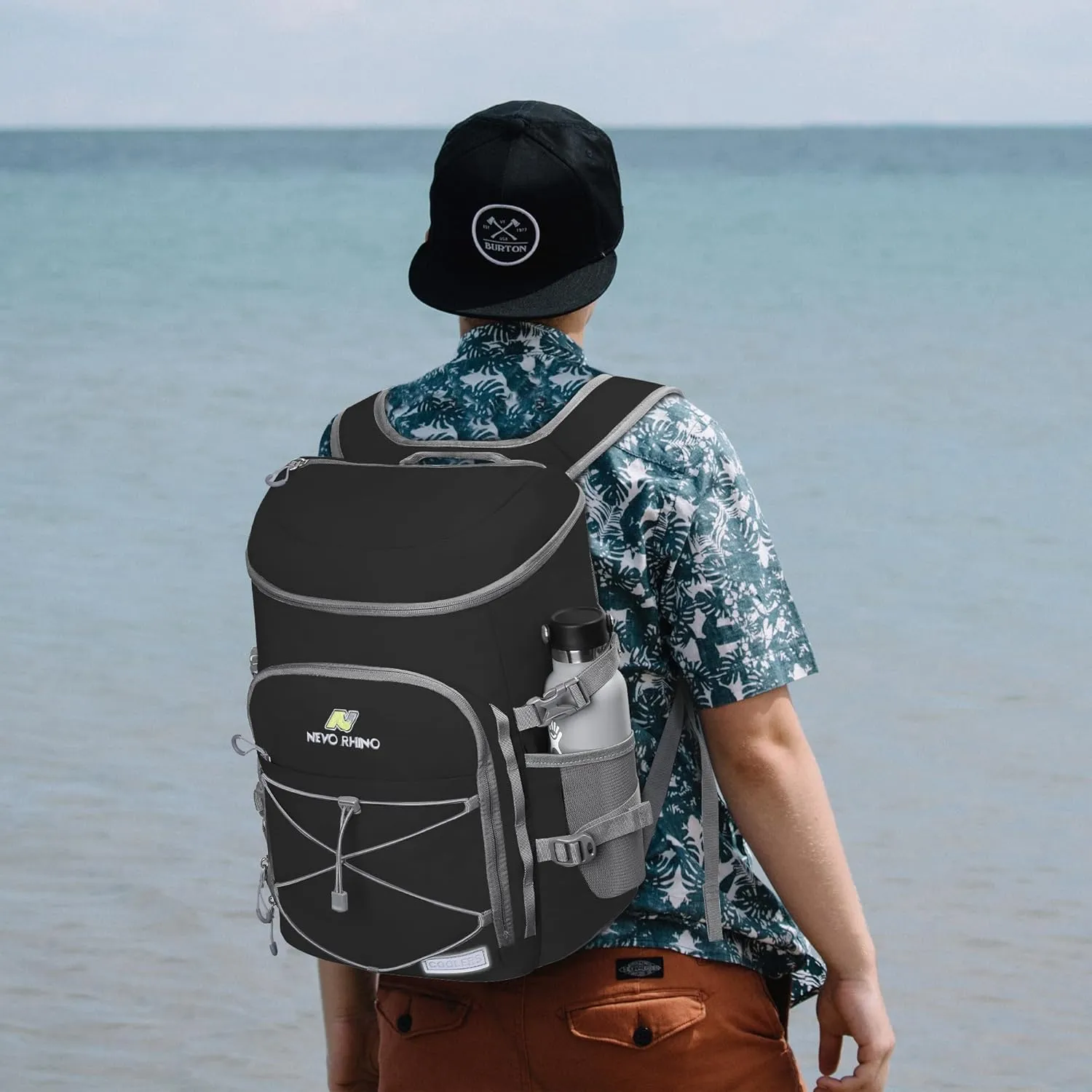 N NEVO RHINO Insulated Backpack Cooler - 36/54 Can Capacity, Waterproof Leak-Proof Lightweight Multi-Functional & Spacious， Ideal for Camping, Travel, Beach, Picnics， Lunch & Day Trips
