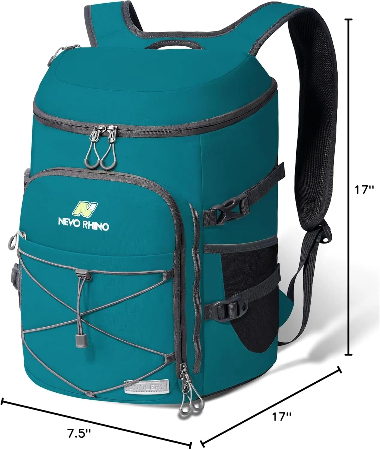 N NEVO RHINO Insulated Backpack Cooler - 36/54 Can Capacity, Waterproof Leak-Proof Lightweight Multi-Functional & Spacious， Ideal for Camping, Travel, Beach, Picnics， Lunch & Day Trips