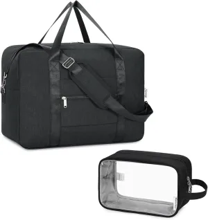 Narwey Travel Duffel Bag With Clear Travel Toiletry Bag for Women and Men