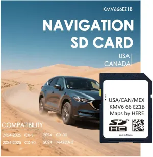 Navigation GPS SD Card Map Update Fits 2024-2025 CX90, 2024-2025 CX5,2024 CX30,2024 M.azda 3,US Mexico Canada