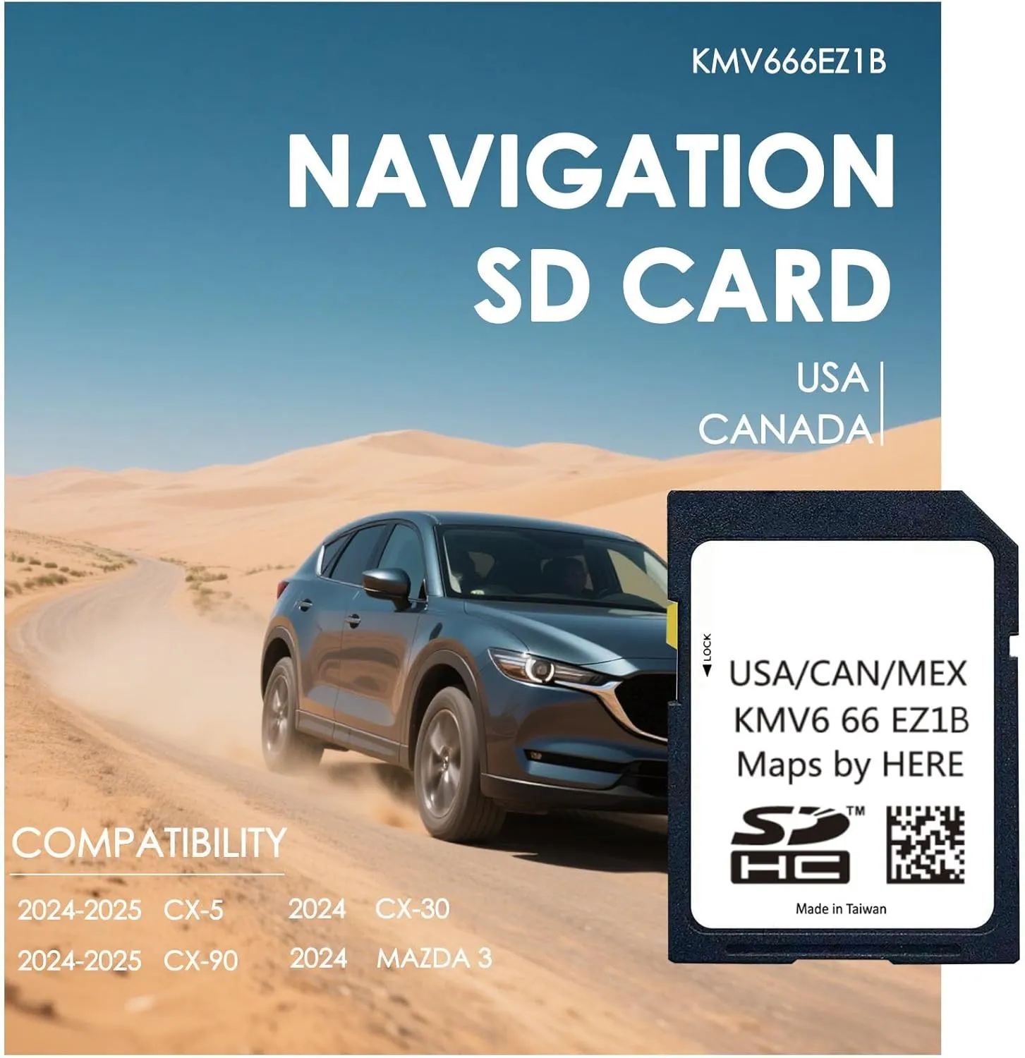 Navigation GPS SD Card Map Update Fits 2024-2025 CX90, 2024-2025 CX5,2024 CX30,2024 M.azda 3,US Mexico Canada