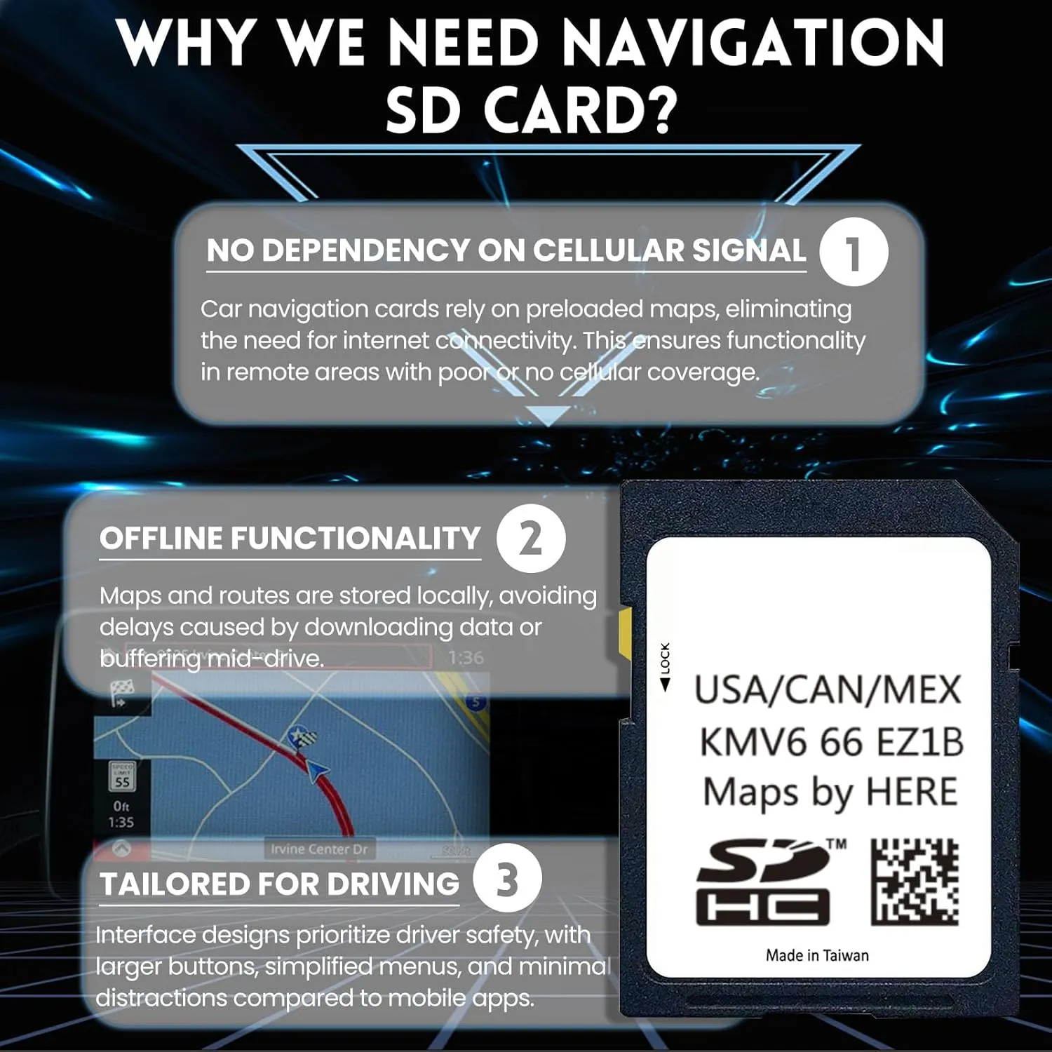 Navigation GPS SD Card Map Update Fits 2024-2025 CX90, 2024-2025 CX5,2024 CX30,2024 M.azda 3,US Mexico Canada